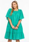 Jurk met volants soft cotton - Groen