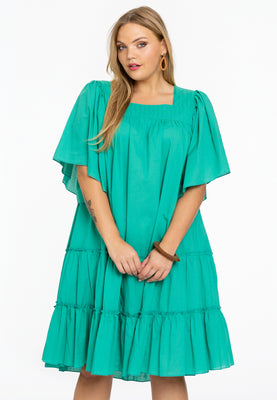 Dress flounces SOFT COTTON - green  - #1