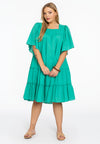 Jurk met volants soft cotton - Groen