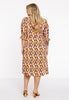 Dress buttoned HARLEQUIN - orange  - #3