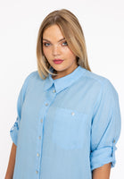 Blouse dress LINEN - light blue - #1