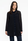 Blouse plisse lace - blauw