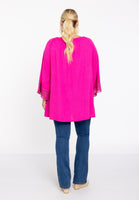 Blouse A-line LINEN MIX - pink - #3