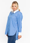 Blouse met knopen righe - Indigo
