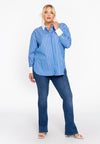 Blouse met knopen righe - Indigo