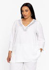 Tuniek met strass linen - Wit