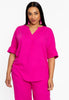 Tunic pleat LINEN MIX - pink