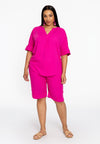 Tunic pleat LINEN MIX - pink