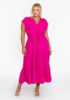 Dress long LINEN MIX - pink