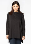 Blouse buttoned side slits - black 