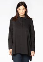 Blouse buttoned side slits - black  - #1