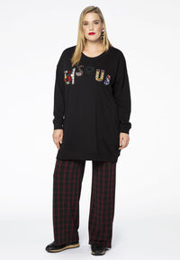 Trousers CHECK wide fit - black - #1
