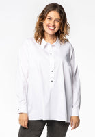 Blouse A-line polo neck - white  - #1