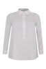 Blouse A-line polo neck - white  - #4