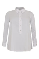 Blouse A-line polo neck - white  - #4