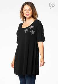 Tunic wide bottom ORGANIC COTTON - black - #1