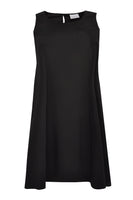 Dress A-line COTTON STRETCH - black  - #4