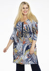 Tunic beaded placket BATIK - blue - #1