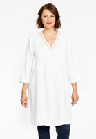 Tunic pintucks LINEN - white  - #1