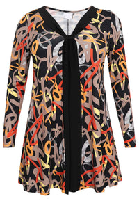 Tunic pleated GRAPHIC - black - #4