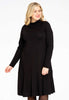 Dress with turtle neck COTTON - black 