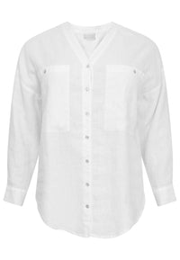 Blouse oversized LINEN - white - #4