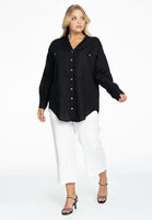 Blouse oversized LINEN - black - #2