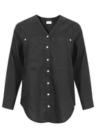 Blouse oversized LINEN - black - #4