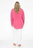 Blouse oversized LINEN - pink - #3