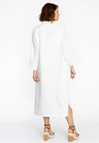 Blouse long 3/4 sleeves LINEN - white - #3