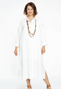 Blouse long 3/4 sleeves LINEN - white - #1