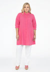 Blouse met zakken linnen - roze