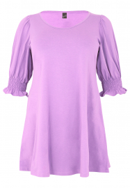 Tunic wide bottom cuff ORGANIC COTTON - white pink light purple